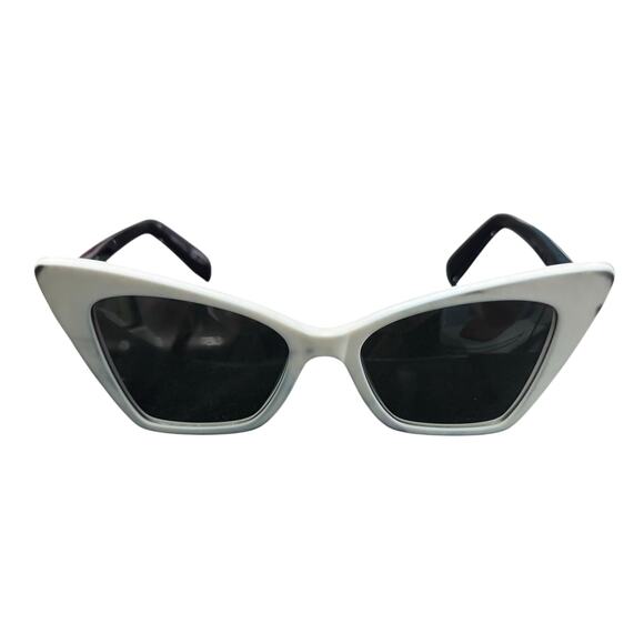 New Auth. Saint Laurent White Frame Cat Eye Sunglasses 51 mm - Picture 1 of 11
